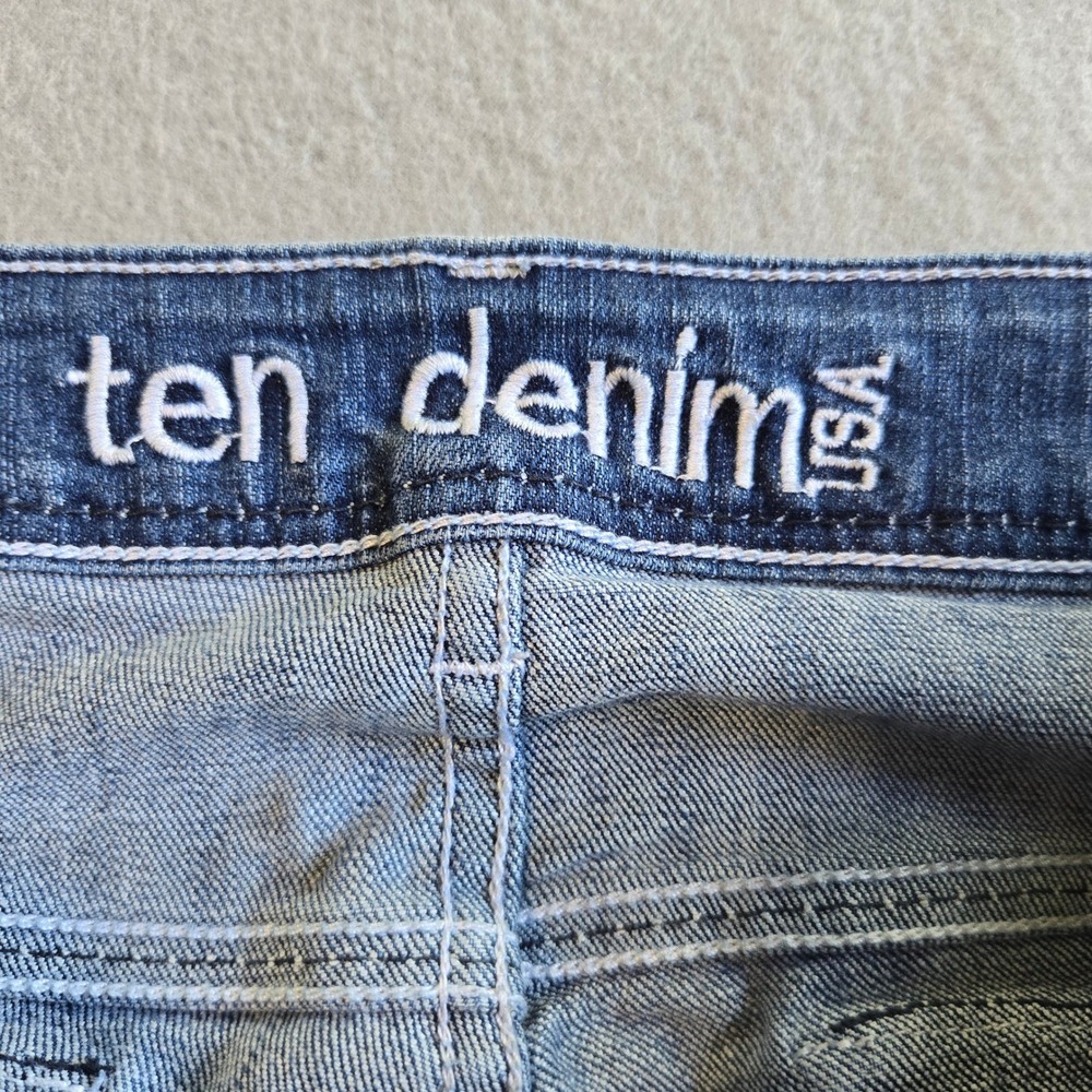 Ten Denim USA Bootcut Jeans Womens 10 Blue Angel Wing Embellished Studded Y2K - Picture 4 of 9